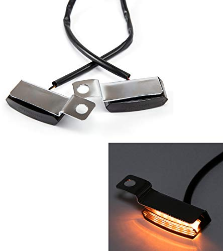 evomosa Motorrad Mini LED Blinker Licht Fließendes Wasser Blinkende Anzeigelampe Blinker (Silber)