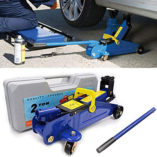 2-Ton Floor Jack Lifting from 135 to 320mm Low Profile Quick Rise Floor Jack Portable Car Lift Trolley Jack with Storage Case for Car Van Garage Workshop Lifting, Fits Almost Universal Cars