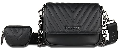 bugatti Sira Schultertasche für Damen - edle Umhängetasche mit Kette