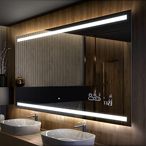 Artforma Badspiegel mit Beleuchtung - Led Spiegel Bad - 140x70 - Badezimmerspiegel Nach Maß - auf Individuelle Bestellung Gefertigt - Modernes Design - Ohne Rahmen
