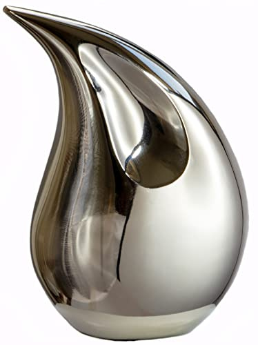 Royal Rapture Urne de crémation pour Cendres funéraires humaines Adultes en Forme de Larme de 8 et 12 de Hauteur (Silver, 12 Large)