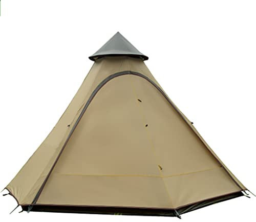 Campingzelt, Zelte für Camping 4 Personen, wasserdichtes Pyramiden-Tipi-Zelt für Erwachsene, Tipi-Zelt, wasserdichtes Doppelschicht-Indianerzelt, Jurt