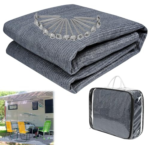 YARDIN förtältmatta utomhusmatta campingmatta tältmatta tältunderlag maskintvättbar halkfri mögelfri förtältmattor för husbil utomhus inkl. bärväska, 300 x 500 cm