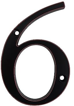 Hausnummer,Hausnummernschild 101 mm schwarze Hausnummer, Türschild, große Außenadresse, Briefkastennummern, moderne Haus- und Wohnungsschilder, Metall-Zink-Legierung ( Color : 6 , Size : 10CM_4 INCH )