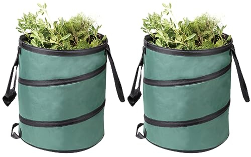 FVTVHEV Gartenabfallsack, Gartensack, mit Griffen, Gartensäcke, Müllsack, wiederverwendbar, Gartensäcke, strapazierfähig, 85L 2pcs