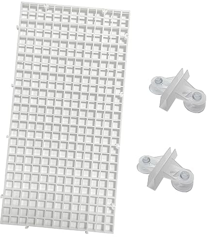 NGeGe 4 x Aquarium-Gitter-Trennwände, 30 x 15 cm, Isolationsbrett für Aquarien, Eierkiste, Filterwanne mit 8 Saugnäpfen, Lochdurchmesser 1,1 cm (weiß)