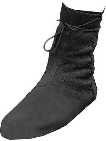 PU-Leder Renaissance-Stiefel - Schnür- und Motorrad-Kampf Vintage-Distressed Mode für Frauen und Männer Cosplay