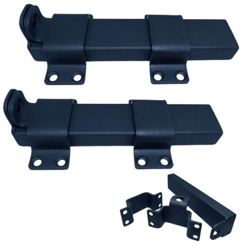 Chiavistello per cancello scorrevole, resistente con foro per lucchetto, adatto per recinzioni in legno, serratura per porta del fienile, chiavistello esterno, cancello di recinzione, cortile,