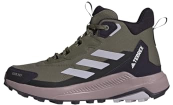 Adidas Women's Terrex Anylander Mid Rain.RDY Hiking, Olive Strata/Silver Dawn/Amber Tint, 9.5