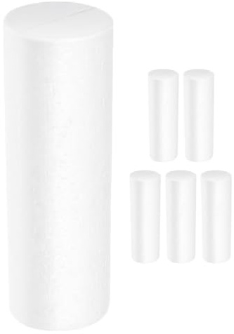 EXCEART Schaumstoff Zylinder 7.87In 6 StüCk DIY Styropor Zylinder FüR Weihnachtsdeko Bastelprojekte Partydekoration Und Schulzylinderdekor