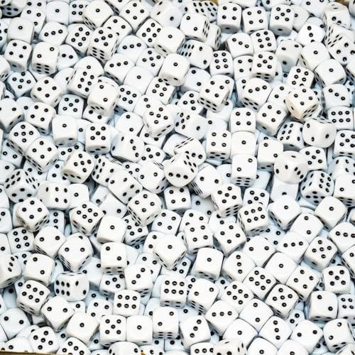 Hochqualitative 16 mm Würfel von Waldfelsen® in 15 Farben Augenwürfel Spielwürfel Set (20 Stück, Weiß)