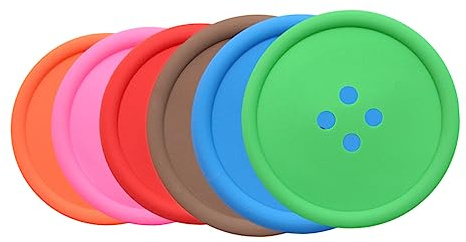 IMIKEYA 6pièces sous-Verre Silicone Antidérapant Antidérapant Support De Tasse Forme De Bouton Coloris Aléatoire pour Bureau