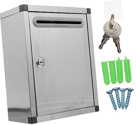KONTONTY Boîte Aux Lettres Murale Robuste Et Décorative pour Lextérieur Verrouillable pour Boîte À Suggestions