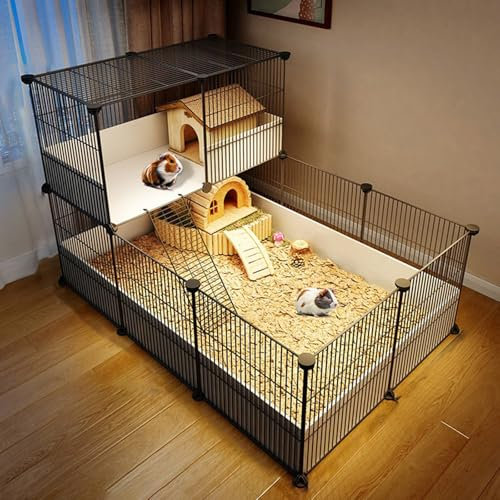 Pgkog Meerschweinchen Käfig, Nagerkäfig Hamster Käfig, Wasserdichtes Brett, Leicht Zu Reinigen, Geeignet für Hamster, Meerschweinchen, Igel