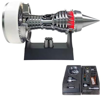 TR900 Turbofan Motor Modellbausatz, DIY Aircraft Engine, Einstellbare Geschwindigkeit Flugzeugmotor mit Licht, Mechanische Wissenschaft Bildung Spielzeug Geschenk für Erwachsene, 28cm (Montageversion)