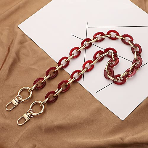 Anevous Acryl Taschenkette, Kette Riemen Schulterriemen, Ersatz Schultergurt für Taschen, Handtaschenketten für DIY Tasche Kette Frauen Handtasche Geldbörse Zubehör,Rot 100cm