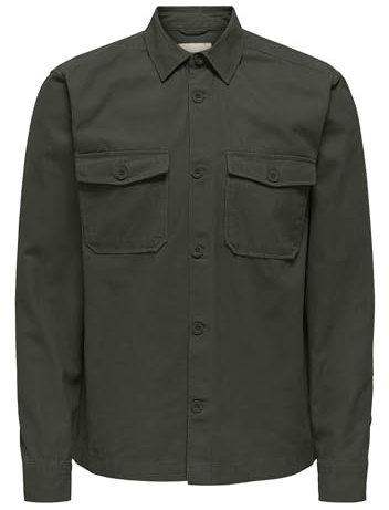 ONLY & SONS Onslev Canvas Overshirt 0359, Russin, L
