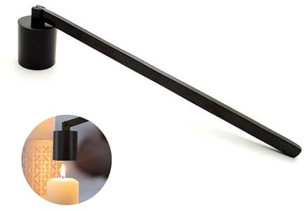 Ninoclar Kerzenlöscher, Edelstahl-Kerzenlöscher-Dochtlöscher-Zubehör mit langem Griff, Kerzenlöscher für die meisten Kerzen, Schwarz (Schwarz)