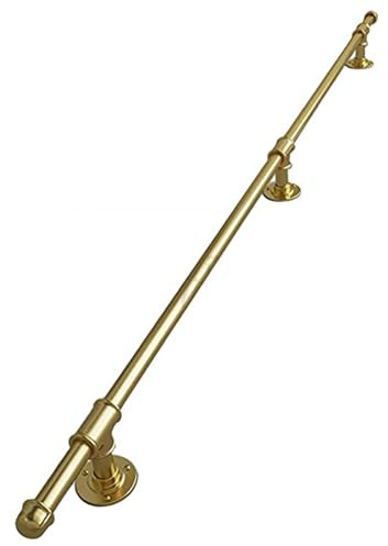 GOUZIBHD Wall Mounted Stairs Handrail, Non-slip Banister, Safety Handrail for Indoor Outdoor, Metal Pipe Steps Support Rod for Garage Porch Hand Railing Gold(Size:120cm)