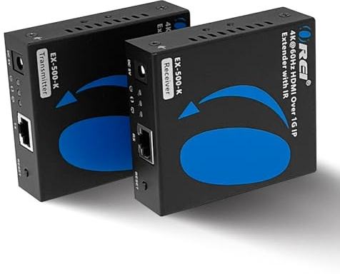 OREI 4K HDMI Extender Over IP CAT6 - 4K@60Hz One to Many Upto 400 Feet, Loop Out - Send to Multiple Location Over 1G Switch (EX-500-K)