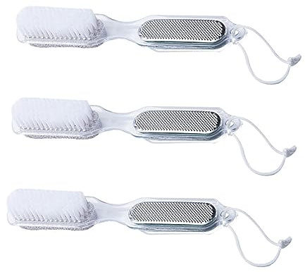 Limas para Pies Blanco 3 Piezas Piedra Pómez y Acero Inoxidable | Herramientas de Pedicura, para Durezas y Piel Seca, Formato 3 Unidades para Uso Doméstico