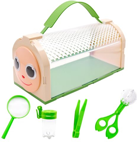 IInsektenfänger-Set,Insekten Beobachtungsbox,insektenglas mit Lupe,Mit Activity Booklet,Pinzette,entdecker Set,Outdoor Wissenschaft Natur Erkundung und Abenteuer