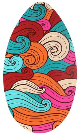 KiBcsLic Skimboard für Flache Gewässer, 37 Zoll Großes Surfbrett Aus Holz für Kinder Und Erwachsene, Bunte Wellen
