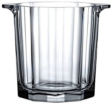 Seau à boissons Seau à glace en verre cristal de 1,6 L Seau à vin transparent Baignoire à boisson ronde Bouteille de bière Refroidisseur de boisson Champagne Refroidisseur Bin for fête, bar, maison Po