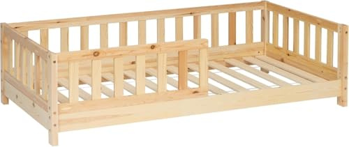Atmosphera - Lit cabane Enfant Bosco - Bois 90x190 cm (Lit Barrières 90x190cm)