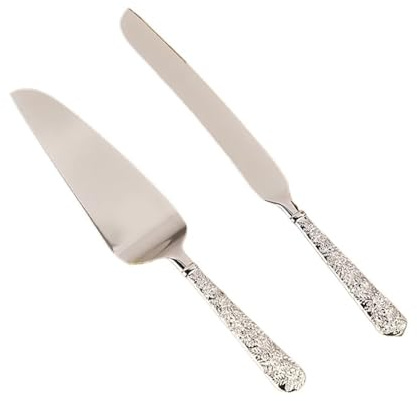 WENYOG Tårtkniv bröllop 2 st silverpläterad tårta kniv spade tårta skyffel middag kniv baka pizza redskap (färg: 2)