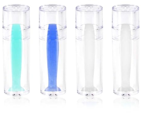 HABNI Ventouse Lentille Rigide 4 Pièces, Extracteur Pour Lentilles Annuelles, Rgp Et Ortho-K, Set D'Accessoires Avec 1 Vert, 1 Bleu, 2 Transparents, Longueur 2.8Cm.