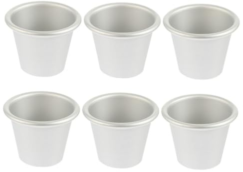 iplusmile 6 pezzi Stampi Rotondi per Dolci in Alluminio Resistente Antiaderenti e Sicuri per Pudding Muffin e Torte Piccole da Forno per Professionale