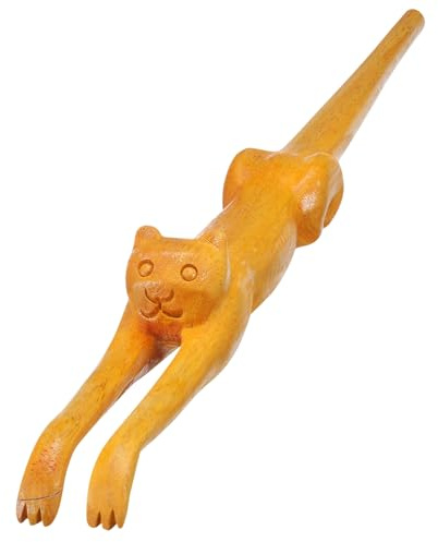 Ipetboom Rascador de Espalda de Madera con Mango Forma de Gato Herramienta Portátil para Masaje y de Picazón para Práctico para Familia