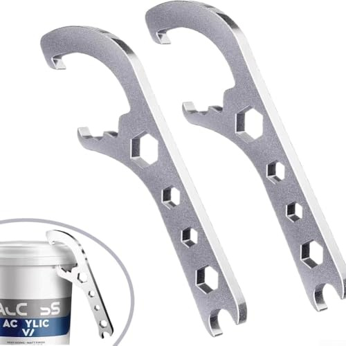 Durabled Paint Can Opener Tool for Buckets and Lids with Multifunctional Use in Home and Industrial Environments (Silver 2 pieces)