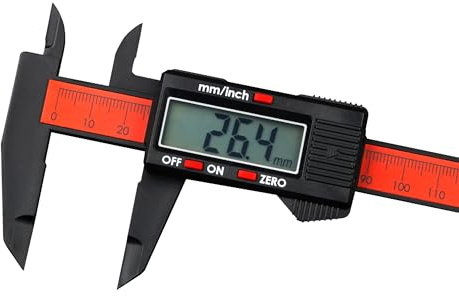 Thermal Grizzly TG Caliper - Calibrador digital de plástico ABS de 150 mm para PC DIY, mediciones internas/externas/profundidad/pasos, pantalla LCD, métrico e imperial, IP54, resistente al polvo y