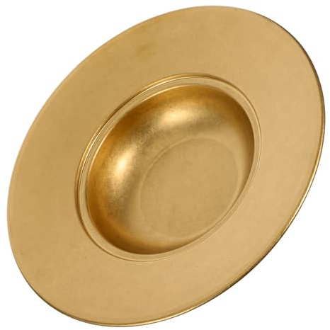 HEALEEP Plato Profundo de Acero Inoxidable para Pasta 26 CM Diseño Italiano Retro Color Dorado Multifuncional para Cena y Servicio de Sopa
