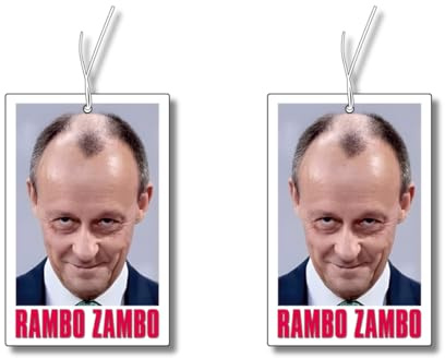 2x Duftbaum mit Rambo Zambo Merz Motiv, Wagen lustig Duftspender, Duftbaum Auto tuning, Lufterfrischer, Duftanhänger Auto Set, Autoduft, Scherzartikel,