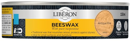 Libéron Beeswax with Pure Turpentine for Wood, Antique Pine, 150ml | Traditional wax, Nourishes wood, Helps protect against dryness, Ideal for furniture & small surfaces
