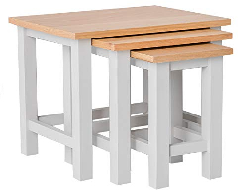 RoselandFurniture Farro Grey Nest of Coffee Tables for Living Room