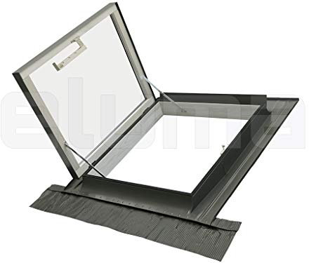 Lucernario - Finestra da tetto CLASSIC LIBRO | Finestra per uscita sul tetto | Vetro camera 4-9-4 | Apertura laterale | Made in Italy | Linea Vita | 78x78 Base x Altezza