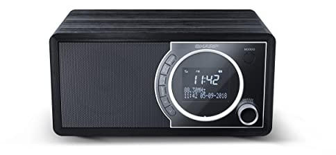SHARP DR450 Digitalradio (DAB/DAB+/FM mit RDS, Bluetooth, Wecker-Funktionen, 6 Watt), schwarz