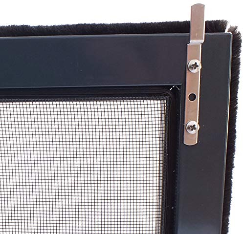 TESO Spannrahmen Bausatz mit umlaufender Bürste - Insektenschutz Gaze - Fliegengitter - Schutz gegen Mücken in verschiedenen Farben (1000 x 1180 mm, anthrazitgrau - RAL 7016)