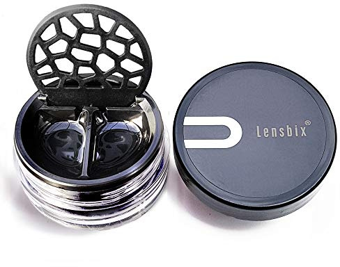 Lensbix Purist Kontaktlinsenbehälter Linsenträger. Innovatives Design für Moderne Menschen. (Black Purist)