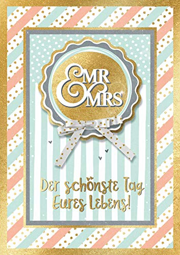 bentino Hochzeitskarte XL mit 2 leuchtenden KERZEN zum AUSPUSTEN, Glückwunschkarte zur Hochzeit spielt den Hochzeitsmarsch, DIN A4 Set mit Umschlag, Billet mit Musik, Grußkarte Great Cards