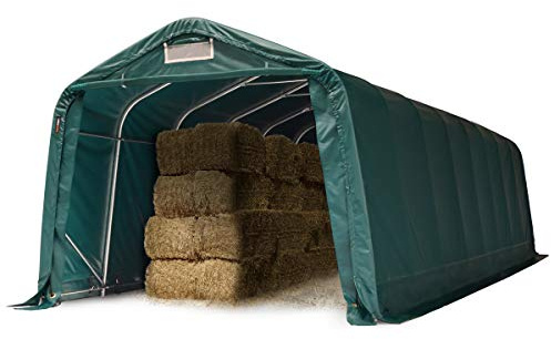 Abri Tunnel Robuste 3,3x9,6 m résistant aux intempéries Bâche PVC 800N Abri Tente de Stockage Vert