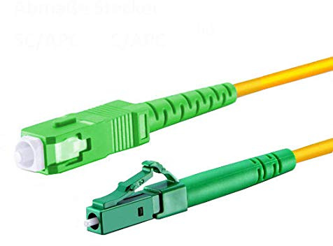 CONBIC Cavo in fibra ottica ottica – 1 m OS2 giallo, LC/APC a SC/APC, cavo patch Simplex 9/125 – Cavo patch in fibra ottica, 1 metro