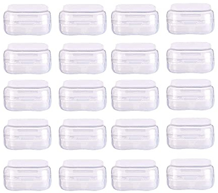 WYAN 20 Pack Square Clear Plastic Storage Containers Box with lids, for organizer Box Case for Beads,earplug, and More Small Items(3.5x3.5cm)