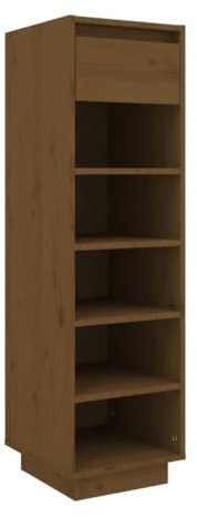 vidaXL Schuhschrank Schuhregal Schuhablage Schuhständer Schuhaufbewahrung Schuhtruhe Schuhorganizer Flurschrank Honigbraun 30x34x105cm Massivholz Kiefer