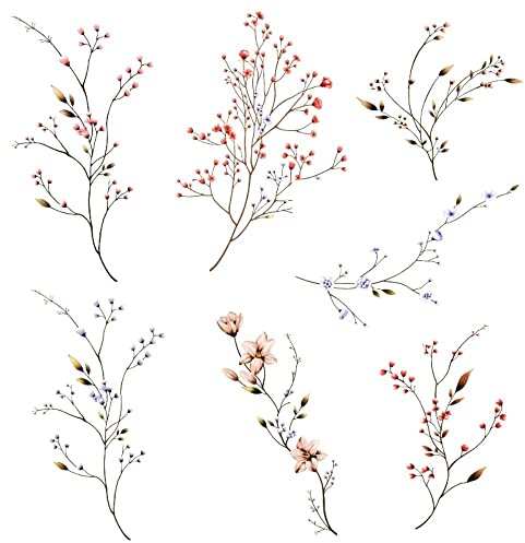 8 sheets Gypsophila tattoo stickers waterproof female sexy chest lasting flower flower arm stickers