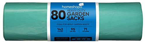 Homeshopa Garden Waste Bags, Heavy Duty Refuse Sacks Bag, Strong Leak Resistant Rubbish Wastebasket Bin Liners, Indoor Outdoor Trash Bags for Garden,Household,Home & Kitchen, 8 x Pack Extra Large (80)